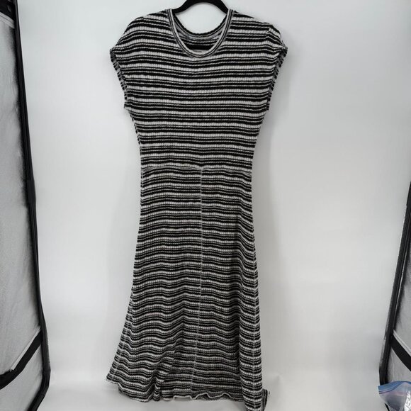 Everlane Black and White Sheath Organic Cotton Midi Dress - Picture 2 of 8